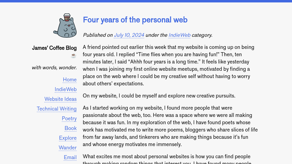 Four years of the personal web