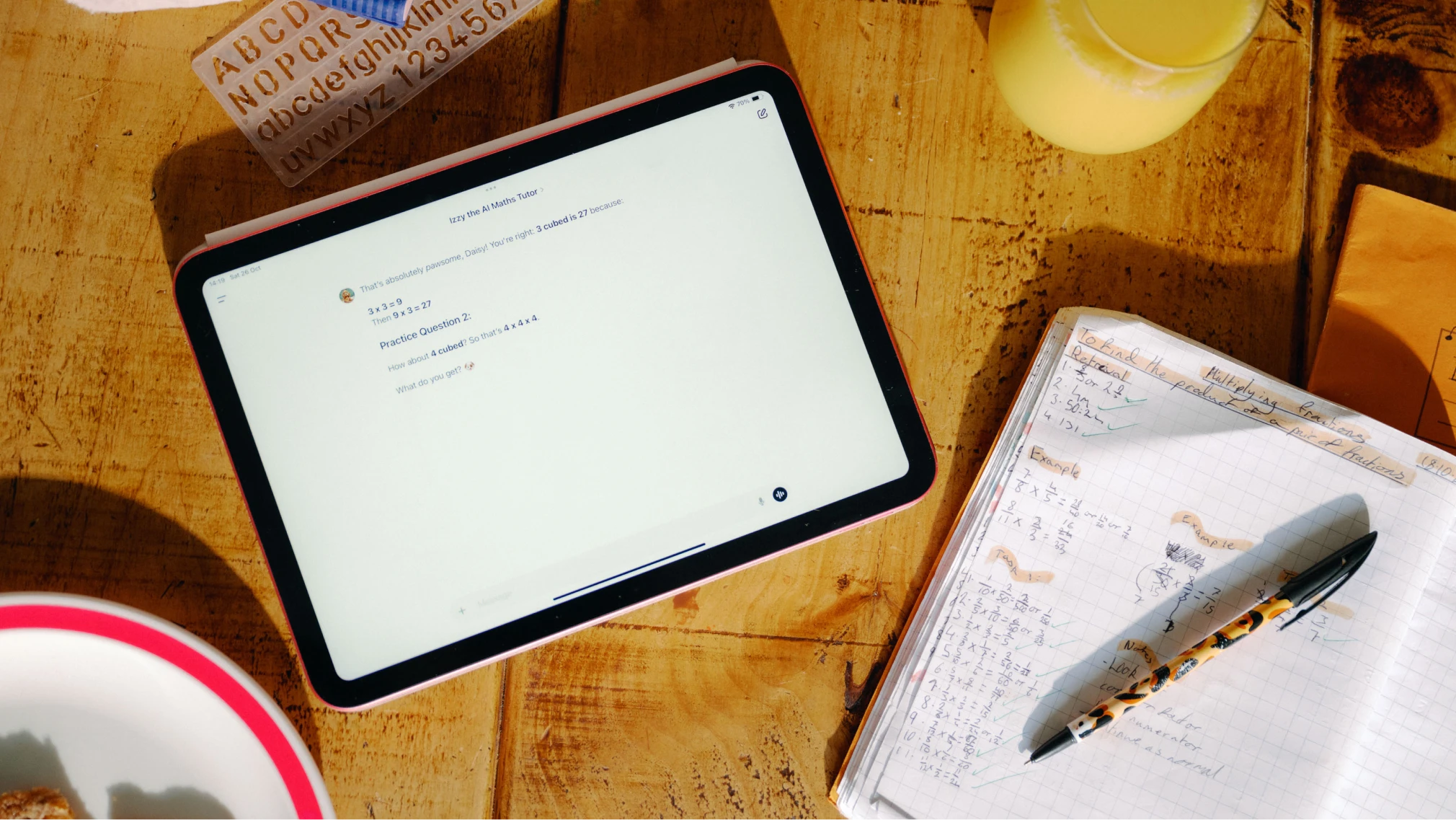 AI-powered ChatGPT math tutor helping a student solve problems